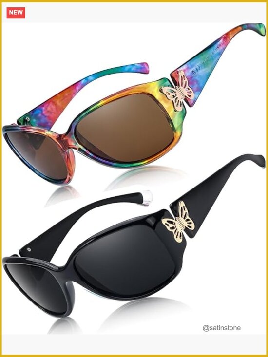 Polarized Wrap Around Sunglasses Butterfly Hinges UV400 Protection Oval main image 6